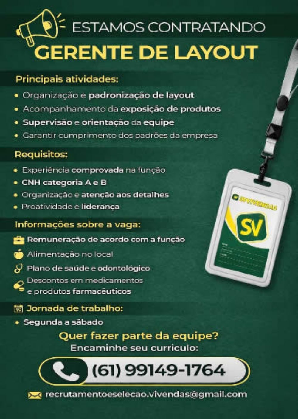 Rede de supermercados abre vaga para gerente de layout e reforça equipe de gestão